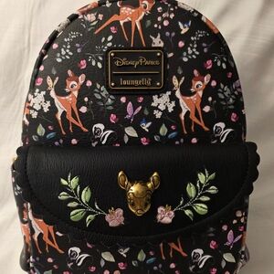 Disney Loungefly Bambi Backpack - Black Floral